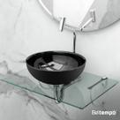 Kit Lavatório de Vidro Suspenso 50x35 com Cuba de Apoio 29cm Beltempo