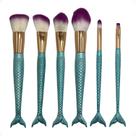 Kit Le Vangee Mermaid Cauda Verde: Pincéis de Maquiagem Com 6 Unidades