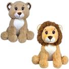 Kit Leão e Leoa de Pelúcia Safari Luxo Nicho Decoração Bebê