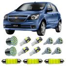 Kit Led Externo Interno Chevrolet Agile Meia Luz Teto Ré Placa