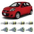 Kit Led Externo Interno Nissan March 2012 A 2017 Ré Placa Teto Farolete