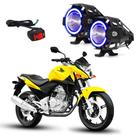 Kit Led Farol Milha Moto CB300R Angel Eye U7 Azul