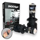 Kit Led H7 Mini Projetor Canhão Eliptico Nano Shocklight