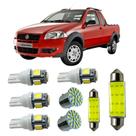 Kit Led Interno Externo Fiat Strada Working Farolete Teto Ré