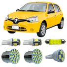 Kit Led Interno Externo Renault Clio Ré Teto Placa Farolete