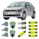 Kit Led Interno Externo VW Polo Teto Placa Ré Farolete Top