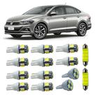 Kit Led Interno Externo VW Virtus Teto Placa Farolete Ré