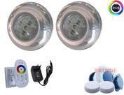 Kit led luminaria piscina inox - 02 led 15w + central touch + fonte