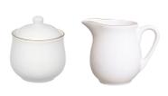 Kit Leiteira e Açucareiro Royal Porcelana Com Borda Dourada Kit Leiteira e Açucareiro Royal Porcelana Com Borda Dourada