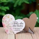 Kit Lembrancinhas Coração MDF Flores Feliz dia das Mães Kit Lembrancinhas Coração MDF Flores Feliz dia das Mães