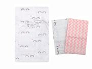 Kit Lençol Berço Americano Bebe Com Elastico e 2 Fronhas Enxoval 100% Algodão Menina