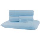 Kit Lençol Solteiro Jogo 3 Pçs Micropercal Azul Anti Bolinha