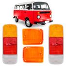 Kit Lente Lanterna Traseira Pisca Kombi 1976 à 2014 Tricolor