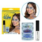 Kit Lets Glow Glitter Colormake Maquiagem Artística Festa Carnaval Brilho Neon UV Corpo Rosto Kit Lets Glow Glitter Colormake Maquiagem Artística Festa Carnaval Brilho Neon UV Corpo Rosto