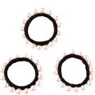 Kit Ligas Elásticos de Cabelo Pérola Artificial Preto (3 Peças) Kit Ligas Elásticos de Cabelo Pérola Artificial Preto (3 Peças)