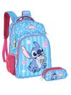 Kit Lilo Stitch Angel Mochila De Costas + Estojo Triplo Kit Lilo Stitch Angel Mochila De Costas + Estojo Triplo