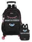 Kit Lilo Stitch Mochila 4 Rodas + Lancheira Térmica 2EM1