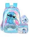 Kit Lilo Stitch Mochila Costas + Lancheira + Estojo Box Luxo