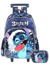 Kit Lilo Stitch Mochila Rodas + Estojo Box Menino Original