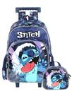 Kit Lilo Stitch Mochila Rodas + Lancheira Térmica Menino