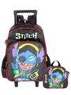 Kit Lilo Stitch Mochila Rodas + Lancheira Térmica Menino