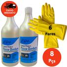 Kit Limpa Fossa Caixa Gordura Ralo Desengordurante 1L Desentope E Luva Látex Limpeza Multiuso