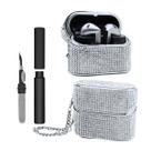 Kit Limpador para Fones e Capa Protetora Chic Nerdcase Compatível com Samsung Galaxy Buds 3, Buds Pro 3, Buds3 FE, Strass Prata