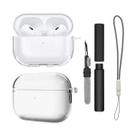 Kit Limpador para Fones e Capa Protetora Nerdcase Compatível com AirPods Pro 1 e 2, Silicone Transparente