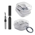 Kit Limpador para Fones e Capa Protetora Nerdcase Compatível com Samsung Galaxy Buds 4, Silicone, Transparente com Argola