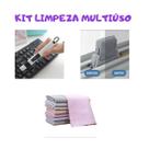 Kit limpeza 1 escova multifuncional, 1 mini escova 2 em 1 e 1 pano escama