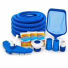 Kit Limpeza 3-10 M Mangueira AZ 38mm+Clorador+3 Pastilha+2 Ponteira AZ+1 Adaptador AZ/BR+1 Asp. Jumbo Escova+1 Peneira Plástica
