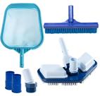 Kit Limpeza Acessórios Para Piscinas Peneira Aspirador Escova NETPOOL