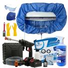 Kit Limpeza Ar Condicionado Bolsa Coletora 9 a 18 mil BTUs Pistola Lavadora Bactericida Kit EPIs