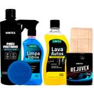 Kit Limpeza Automotiva Vintex By Vonixx Rejuvex Black + Aplicador + Pano + Lava Autos + Limpa Vidros