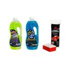 Kit Limpeza Automotivo - Shampoo 2l + Pretinho 2l + Esponja 3M