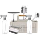 Kit Limpeza Cozinha Organizador Escovas Borrifador Spray Completo Caixa 7 Peças