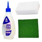 Kit Limpeza de Ferro Passar Roupa Pano Verde e Esponja