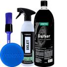 Kit Limpeza de Pneus e Borrachas Delet 500ml Spray Pneu Pretinho Darker 1,5l Vonixx Pincel Aplicador