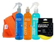 Kit limpeza evox shampoo cera limpador + flanela
