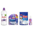 Kit Limpeza Lavanda Lysoform 1L + Gel Adesivo Pato 38g + Pato Block 60ml Spray + Tablete Marine Pato 60g 6 Unidades