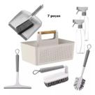 Kit Limpeza Para Lavanderia Multiuso Bege 7 Peças