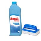 Kit Limpeza Para Piscina Com Limpa Bordas De Piscina Hidrosan 1 Litro Hidroall Mais esponja Limpa Bordas