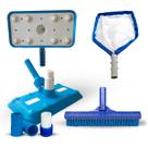 Kit Limpeza Para Piscinas Aspirador 8 Esfera Netuno s e Escova Reta