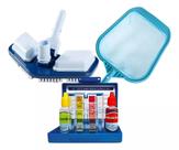 Kit Limpeza Piscina Aspirador Peneira E Kit Analise Agua Ph