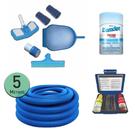 Kit Limpeza Piscinas + 5m Mangueira + Estojo de Análise pH + Pastilhas Cloro