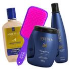 Kit Linha A Aneethun Shampoo Creme Mascara + Escova Raquete