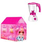 Kit Liquidificador Brinquedo Manual Casa C/ Barraca Princesa