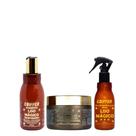 Kit Liso Mágico Coiffer 3 Unidades Shampoo 250ml, Máscara 250g e Finalizador 250ml para Hidratação, Efeito Liso e Proteção Térmica