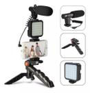 Kit Live Youtuber Vlog Tripé Celular Suporte Led E Microfone