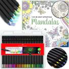 Kit Livro Colorir Mandalas + Lápis Faber Supersoft 50 cores